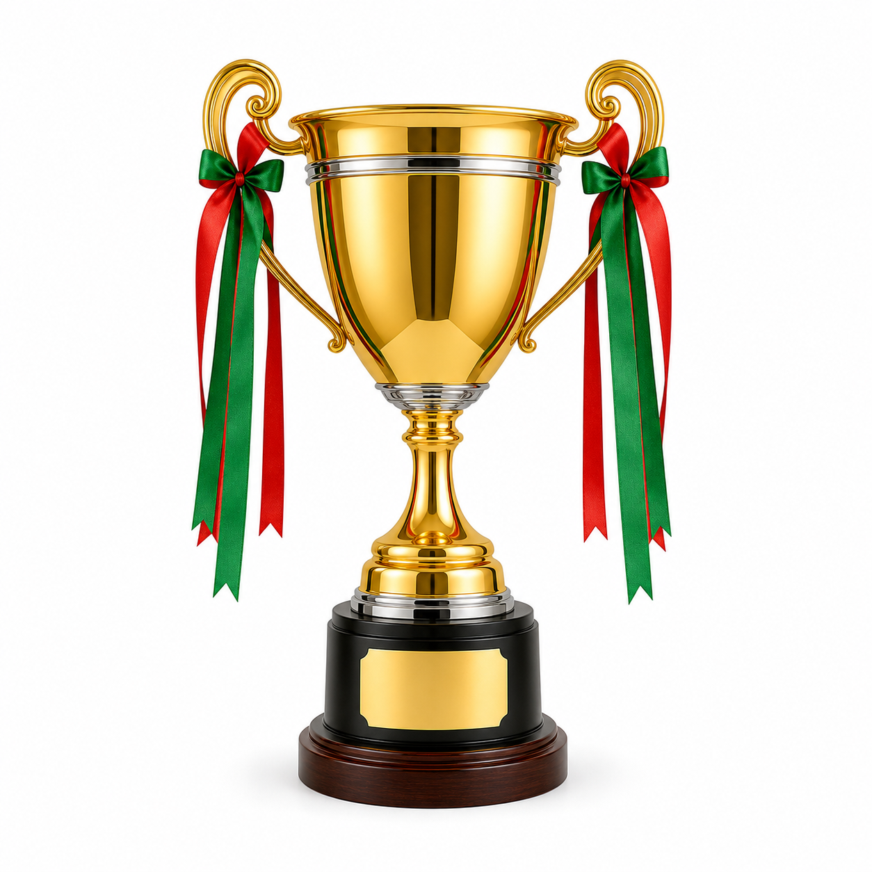 Premium ribbon champion cup trophy